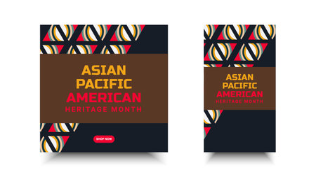 Asian American and Pacific Islander Heritage Month. Vector social media for ads, banner, card, poster, background.のイラスト素材