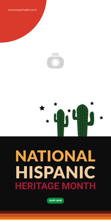 National Hispanic heritage month. Abstract floral ornament banner designのイラスト素材