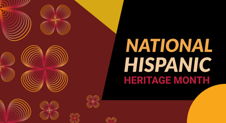 National Hispanic heritage month. Abstract floral ornament background design