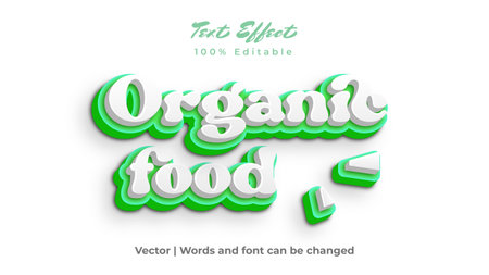 Organic food text effect design. For advertisement, poster, banner, promotion.のイラスト素材
