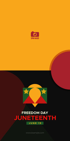 Juneteenth Freedom Day abstract vector illustration. Geometric banner shape. Vector background for ads, social media, card, poster. june 19のイラスト素材