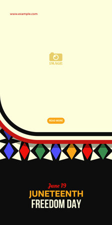 Juneteenth Freedom Day abstract vector illustration. Geometric banner shape. Vector background for ads, social media, card, poster. june 19のイラスト素材