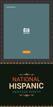 Hispanic heritage month. Abstract ornament banner design, retro style with text, geometryのイラスト素材