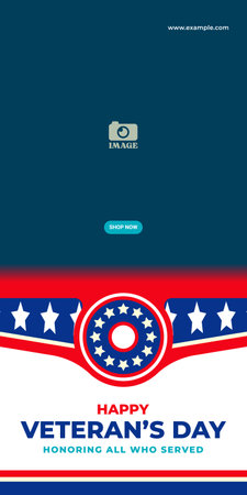 Veterans Day, honoring all who served.Frame and star ornament designs for advertisements, posters, banners, backgrounds.のイラスト素材