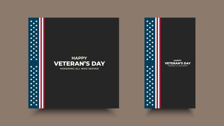 Veterans Day, honoring all who served.Frame and star ornament designs for advertisements, posters, banners, backgrounds.のイラスト素材
