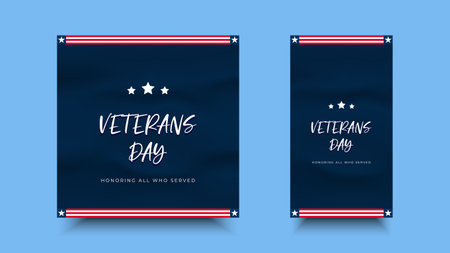 Veterans Day, honoring all who served.Frame and star ornament designs for advertisements, posters, banners, backgrounds.のイラスト素材
