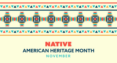 Native American Heritage Month. pattern design for greetings, backgrounds, banners, posters.のイラスト素材
