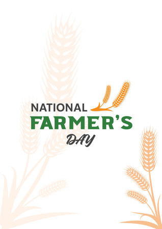 National Farmer's Day. text and illustration design for greetings, backgrounds, banners, posters.のイラスト素材