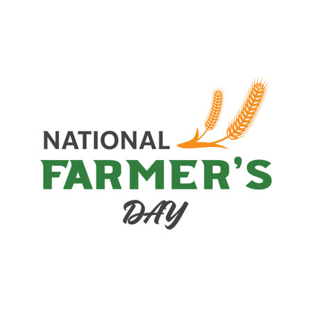 National Farmer's Day. text and illustration design for greetings, backgrounds, banners, posters.のイラスト素材