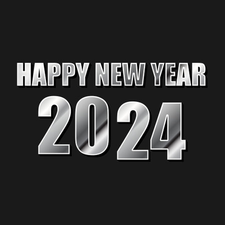 happy new year 2024. typography design for background, banner, poster, greetingのイラスト素材