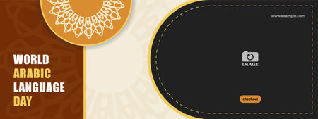 World arabic language day. Celebrated on 18 december vector design for banner, background, poster,のイラスト素材