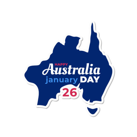 Happy Australia day sticker. Greeting illustration vector design template for background, banner, advertising.のイラスト素材