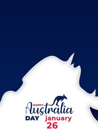 Happy Australia day. Greeting illustration vector design template for background, banner, advertising.のイラスト素材