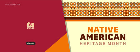 Native American Heritage Month. Background design with abstract ornaments celebrating Native Indians in America.のイラスト素材