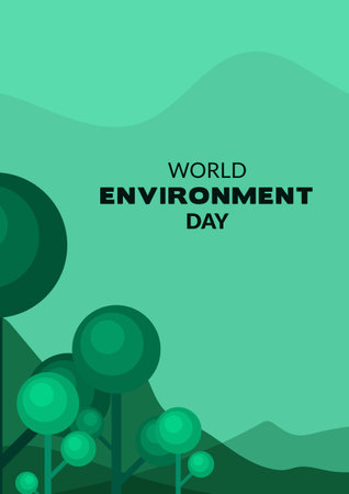 world environment day. Vector design for environmental sustainability education for banners, backgrounds, posters, social mediaのイラスト素材
