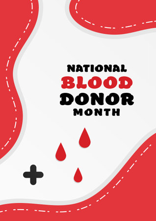 National blood donor month vector design with copy space area. Template for campaign, background, bannerのイラスト素材