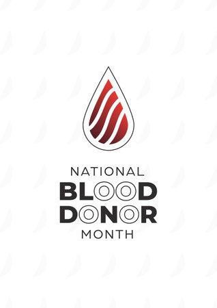National blood donor month vector design with copy space area. Template for campaign, poster, social media, background, bannerのイラスト素材