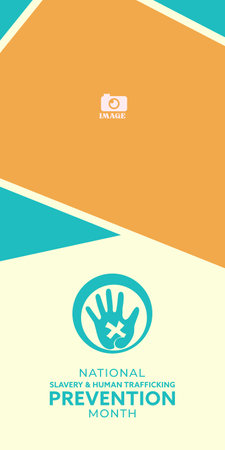 National Slavery and Human Trafficking Prevention Month. Hand drawn illustration design for...