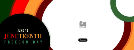 Juneteenth Freedom Day on June 19. Banner design templates colorful circle ornaments for greetings, ads, motionのイラスト素材