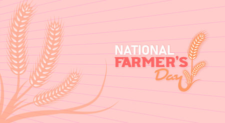 National Farmers Day. Background design with wheat logotype for greeting, advertisingのイラスト素材