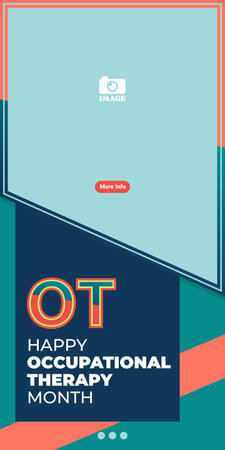 National Occupational Therapy Month. Vertical Banner design for greetings, campaigns, annual events...