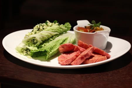 Delicious Vegetarian Tapas - Chard, Ratatouille and Breadの写真素材