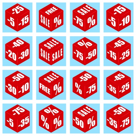 vector cube icon discountのイラスト素材