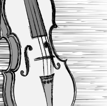 Grunge violin  Vector illustrationのイラスト素材
