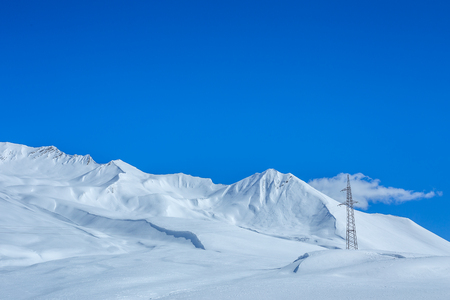 Beautiful snowy landscape of Georgiaの写真素材