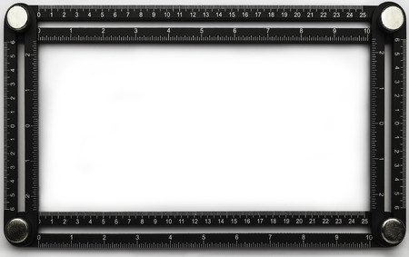 Square ruler tool in isolated white backgroundの写真素材