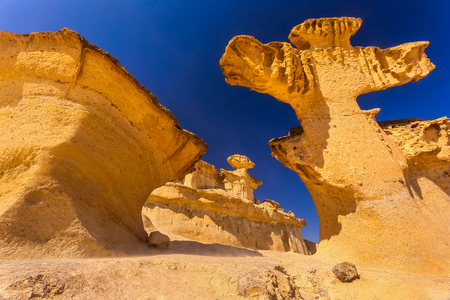 Bolnuevo Mazarron eroded sandstones in Murcia spainの写真素材