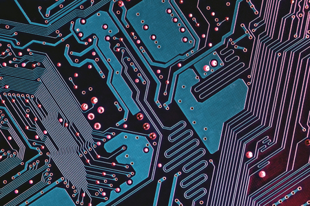 Background image texture of Motherboard digital microchipsの写真素材