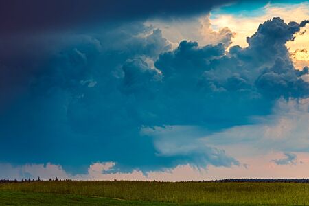 Tornadic supercell storm in the fields, Lithuania, Europe