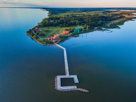 Aerial view of Vente Cape in Lithuania, bird ringing placeの写真素材