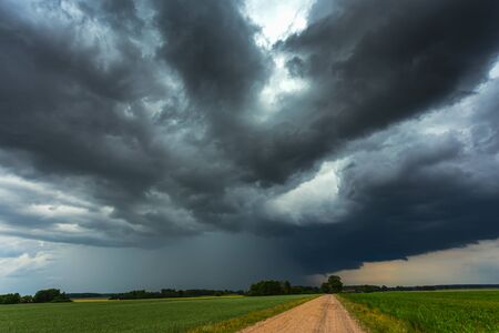 Tropic storm clouds with micro burst rainの写真素材