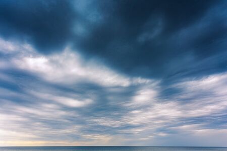 Asperitas clouds over the Baltic sea, Lithuaniaの写真素材