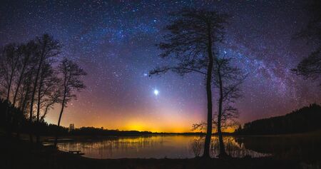 zodiacal light and the Milky Way on a beautiful night