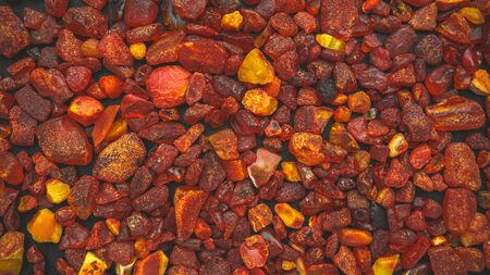 Amber stones natural background pattern, flat layの写真素材