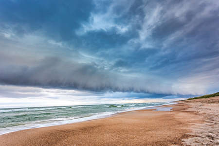 Shelf cloud over the Baltic sea, storm comingの写真素材