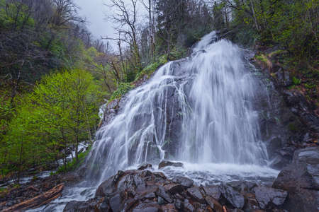 High mountains waterfall south western of Georgiaの写真素材