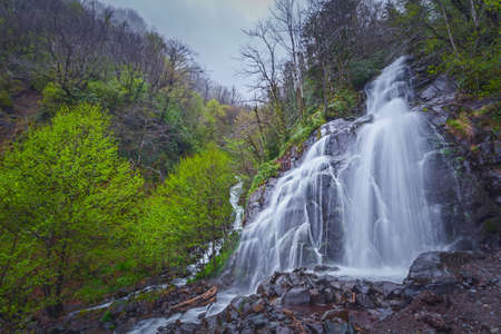 High mountains waterfall south western of Georgiaの写真素材