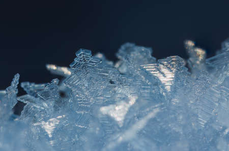 Winter background of ice crystals, icy background