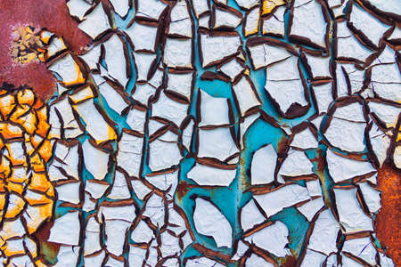Abstract background of textured blue cracked wall.の写真素材
