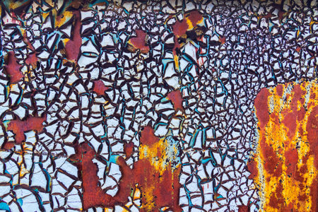 Abstract background of textured blue cracked wall.の写真素材