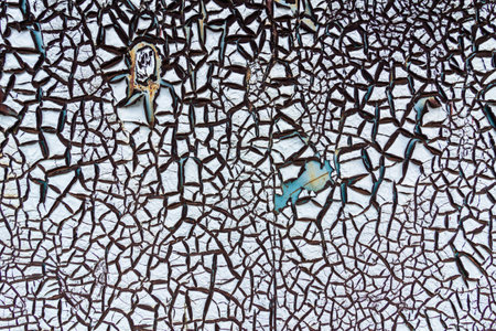 Abstract background of textured blue cracked wall.の写真素材
