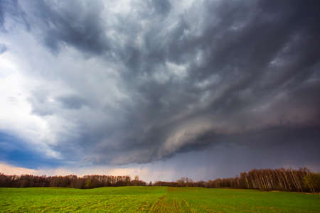 Severe thunderstorm clouds, landscape with storm cloudsの写真素材