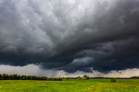 Severe thunderstorm clouds, landscape with storm cloudsの写真素材