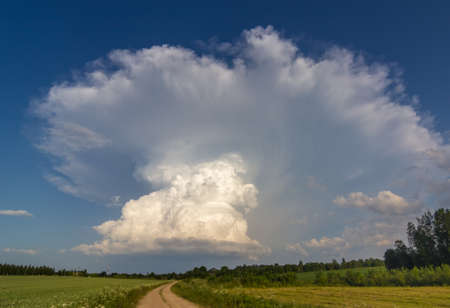 Cumulonimbus capillatus incus cloud, isolated storm cloudの写真素材