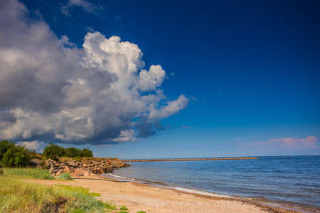 Seascape of the Gulf of Riga, Latvia, Baltic countryの写真素材