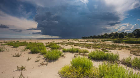 Seascape of the Gulf of Riga, Latvia, Baltic countryの写真素材